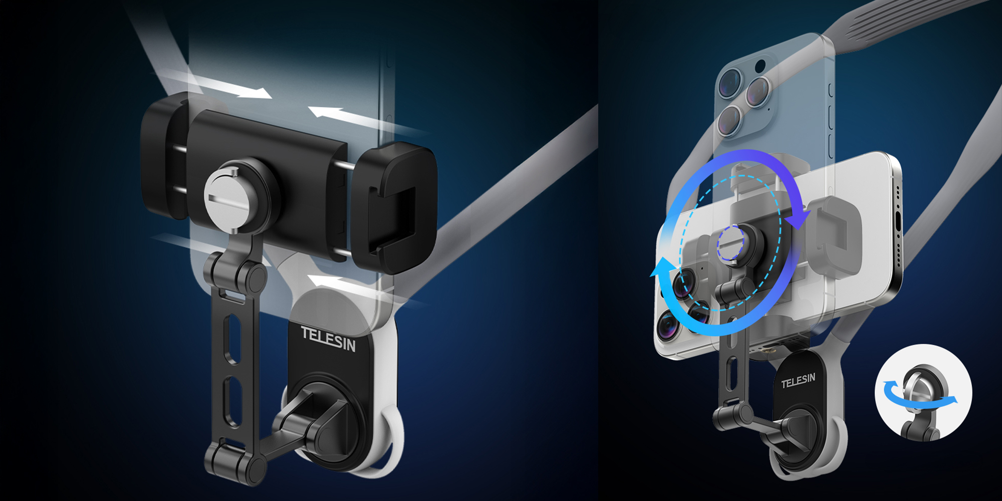 Opaska na szyję Telesin S2-HNB-02 z uchwytem do smartfonów